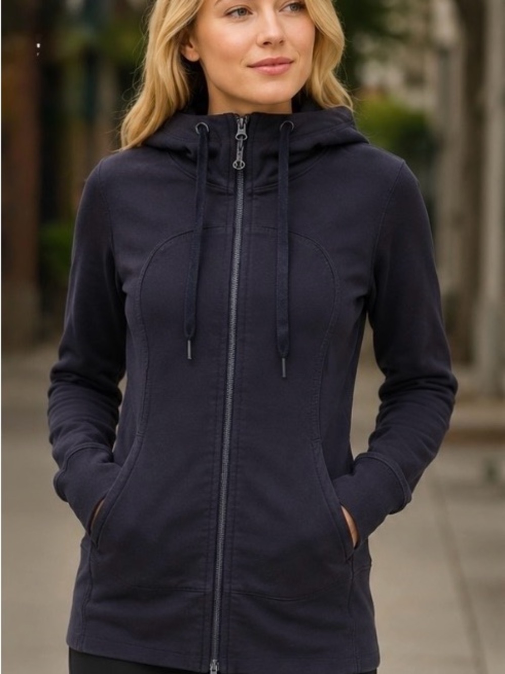 Lululemon OG Scuba Full Zip Hoodie Size 6 slate black  Thumbholes